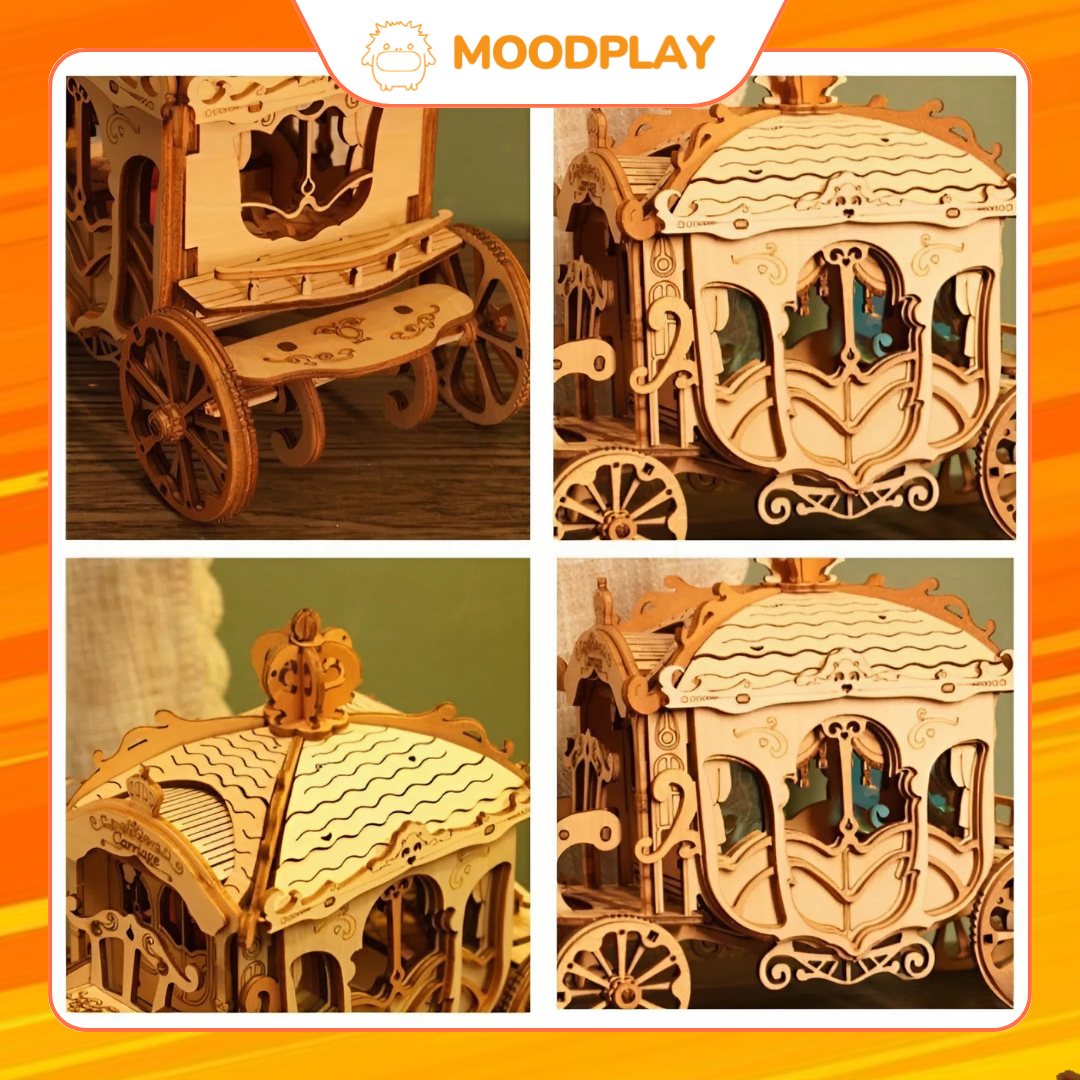 Mô Hình Gỗ 3D Lắp Ráp ROBOTIME Xe Ngựa Cổ Điển (2) mô hình gỗ
